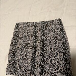 Free People Black and light pink snake Patterned Mini Skirt